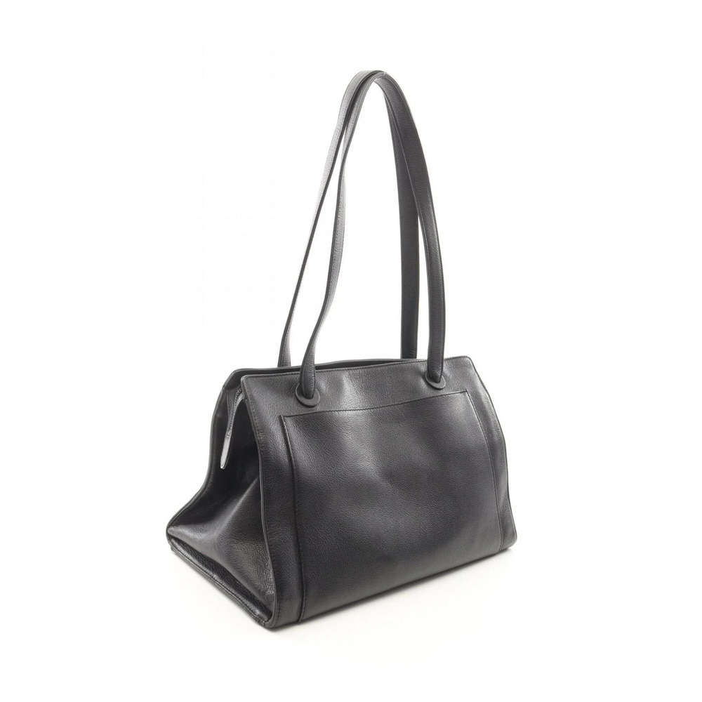 CHANEL Black Leather Logo Tote Bag - Picture 2 of 11